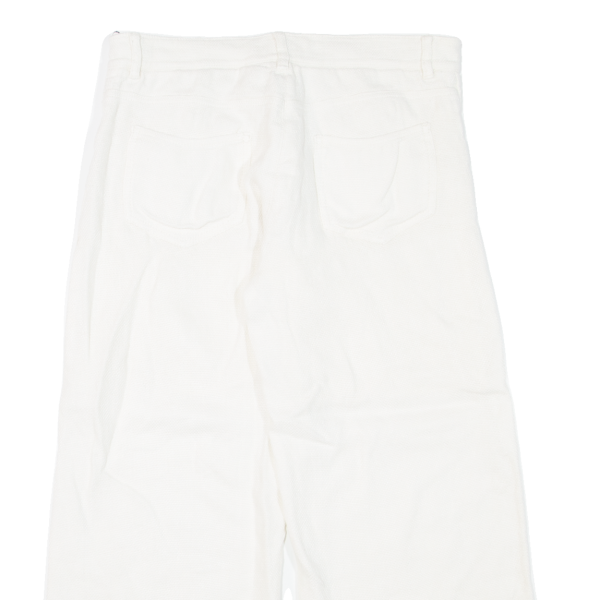 S MAX MARA Crop Womens Trousers White Relaxed Straight W28 L24 Fashion