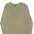 TOMMY HILFIGER Mens Jumper Green Crew Neck Tight Knit L Sale