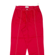 CITY LIFE Womens Trousers Red Regular Mom 90s Linen W27 L27 Hot on Sale