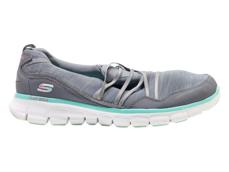 SKECHERS Low Top Trainers Grey Synthetic Womens UK 7 Cheap