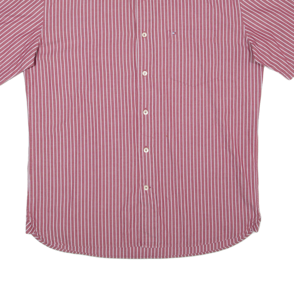 TOMMY HILFIGER Mens Shirt Red Striped M Online Hot Sale