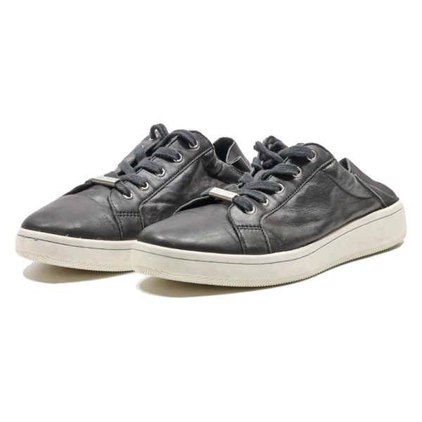 CALVIN KLEIN Low Top Trainers Black Leather Womens UK 5 on Sale