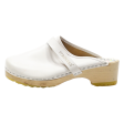 STROVELS Clog Shoes White Leather Womens UK 7 on Sale