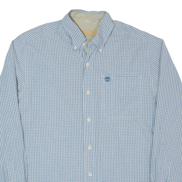 TIMBERLAND Mens Shirt Blue Check Long Sleeve M Online now