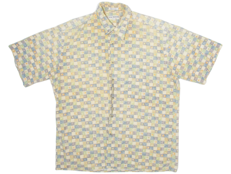 VIA VENETO Mens Shirt Yellow 90s Check L on Sale