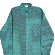 Tall Fit Mens Shirt Green Plaid Long Sleeve S Hot on Sale