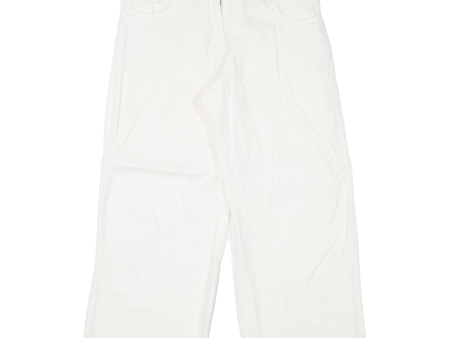 S MAX MARA Crop Womens Trousers White Relaxed Straight W28 L24 Fashion