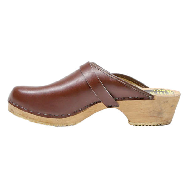 TORPATOFFELN Clog Shoes Brown Leather Womens UK 6 Cheap