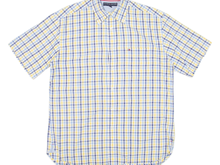 TOMMY HILFIGER Mens Shirt Yellow Check M Fashion