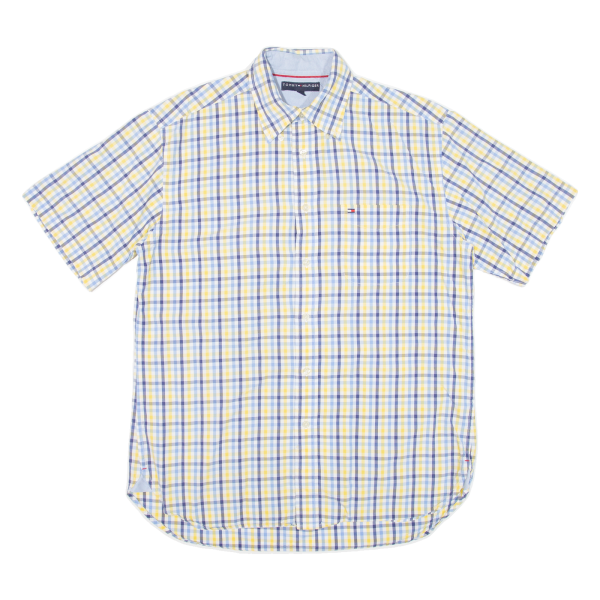 TOMMY HILFIGER Mens Shirt Yellow Check M Fashion