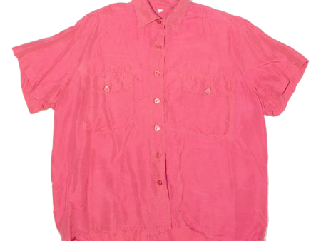 Womens Shirt Pink Silk 90s L For Cheap