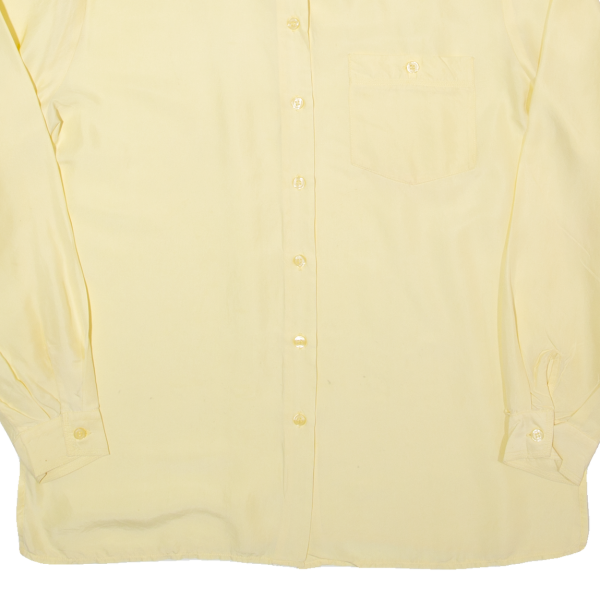 LINEAV Womens Blouse Shirt Yellow Collared Long Sleeve Silk S Online