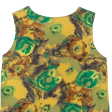 CR-4709 Womens Printed Vest Green Sleeveless Floral L Discount