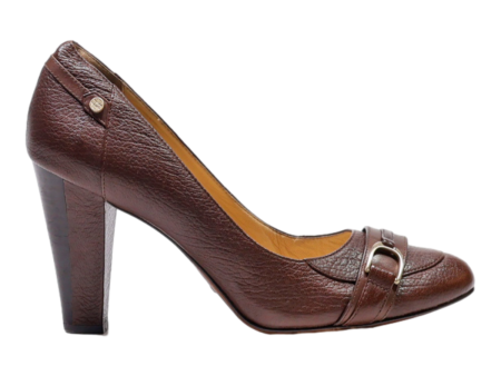 COLE HAAN Court Heels Brown Leather Womens UK 8 For Sale