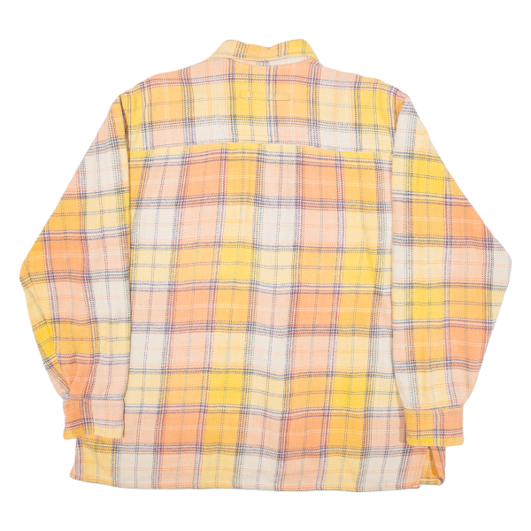 THEO WORMLAND Mens Flannel Shirt Orange Check Long Sleeve XL Cheap