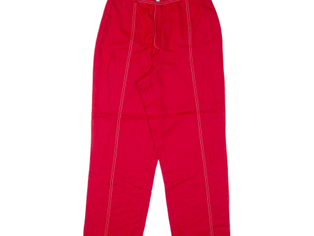 CITY LIFE Womens Trousers Red Regular Mom 90s Linen W27 L27 Hot on Sale