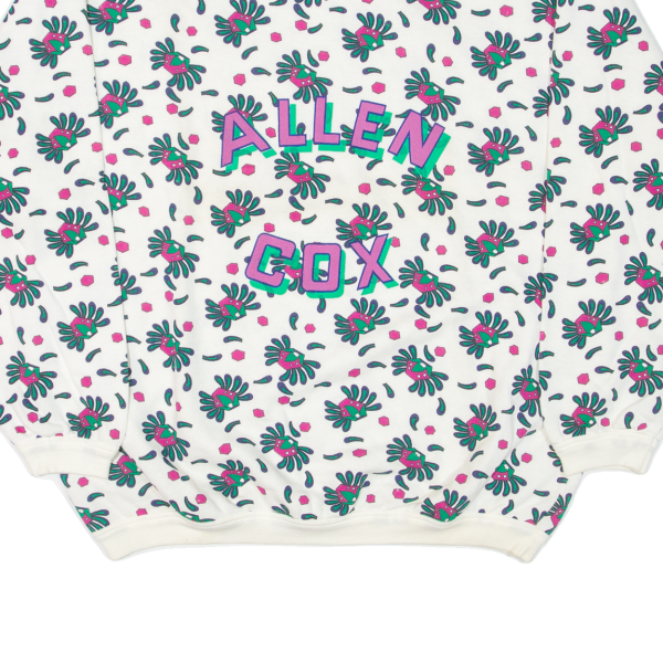 ALLEN COX Floral Womens Sweatshirt White L For Discount