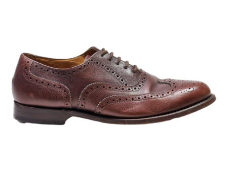 VAN LIER Brogue Shoes Brown Leather Mens UK 7.5 For Cheap