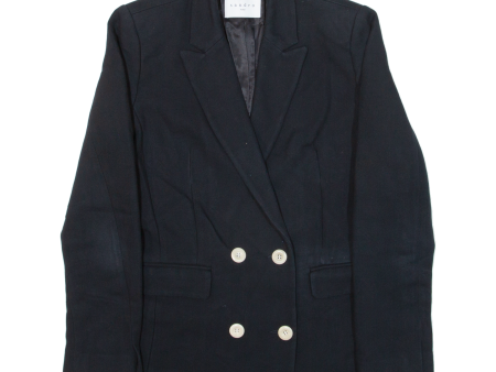 SANDRO Double Breasted Womens Blazer Jacket Black Wool S Online Hot Sale