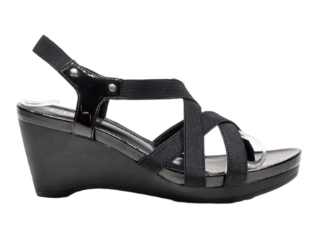 CHAPS Wedge Heels Black Leather Womens UK 4 Sale