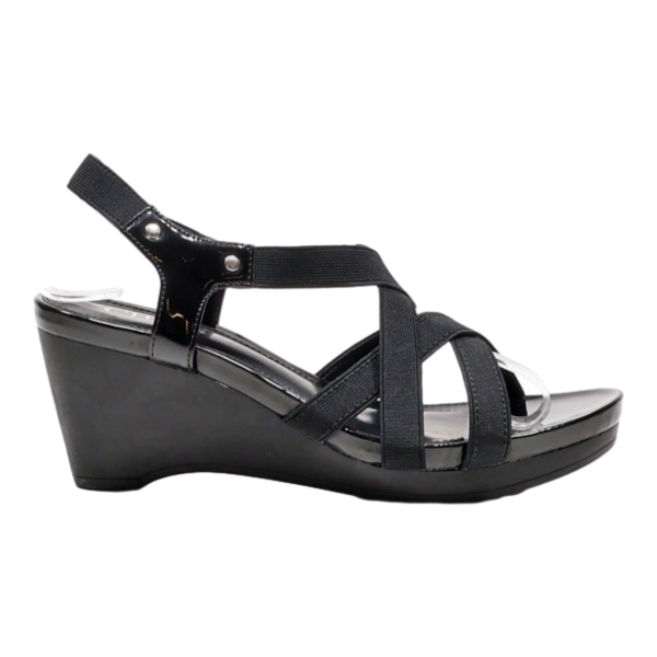 CHAPS Wedge Heels Black Leather Womens UK 4 Sale