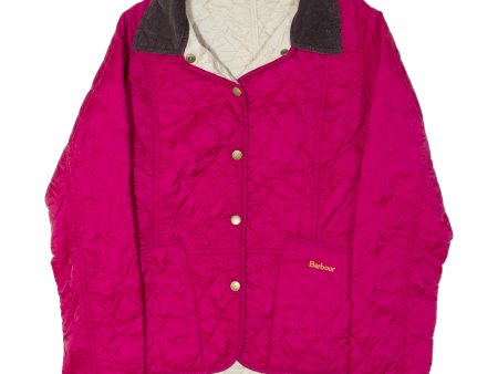 BARBOUR Liddesdale Womens Quilted Jacket Pink UK 10 For Cheap