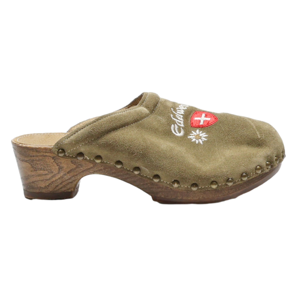 ALPENGLUCK EDELWEISS Clog Shoes Green Suede Womens UK 5 Online Sale