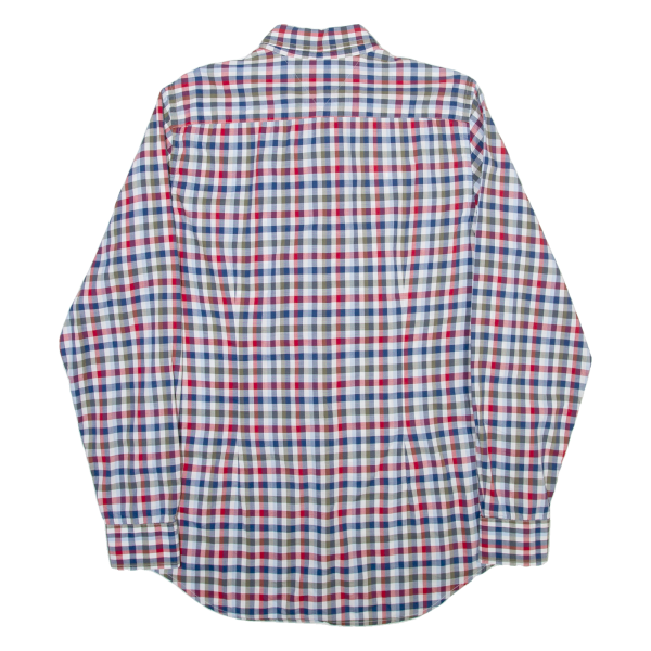 TOMMY HILFIGER Slim Fit Mens Shirt Blue Check Long Sleeve L Hot on Sale