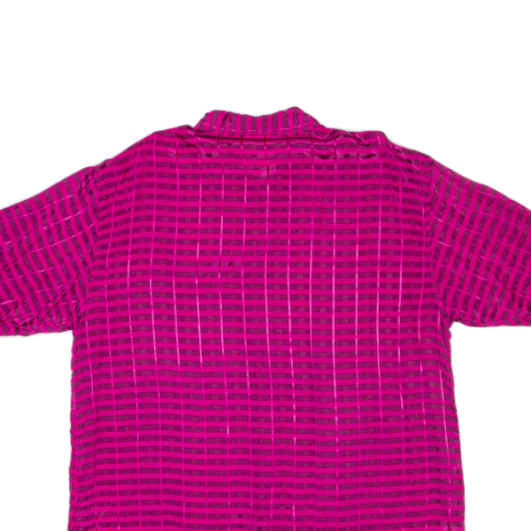 MICHEL Womens Printed Shirt Pink Collared 90s Viscose Striped XL Discount