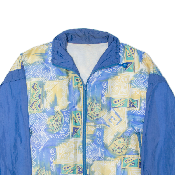 Womens Shell Jacket Blue 90s Crazy Pattern XL For Sale