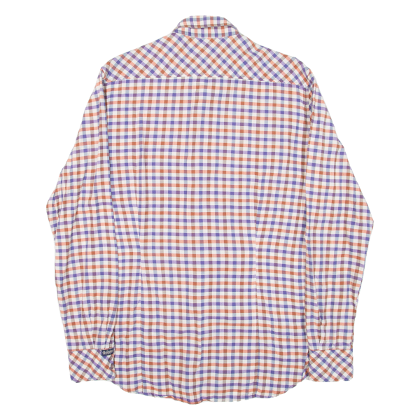 REPLAY Mens Shirt Orange Check Long Sleeve M For Cheap