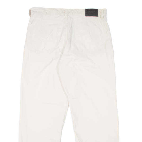 BOSS Mens Trousers Cream Regular Straight W32 L29 For Discount