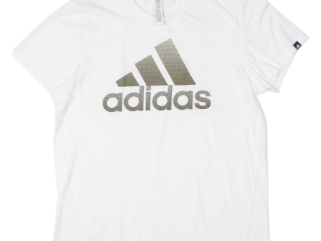 ADIDAS Womens T-Shirt White L Online Hot Sale