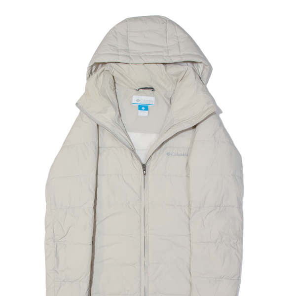 COLUMBIA Womens Puffer Coat Beige Nylon Hooded S Online