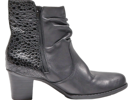 RIEKER Ankle Boots Black Leather Womens UK 6 on Sale