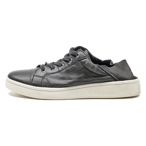 CALVIN KLEIN Low Top Trainers Black Leather Womens UK 5 on Sale