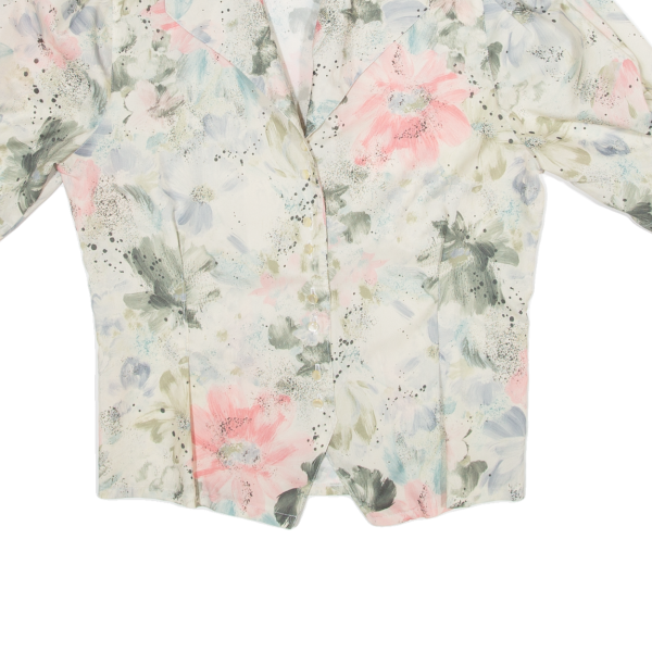 ACKERMANN Womens Printed Shirt Grey Collared Floral M For Sale