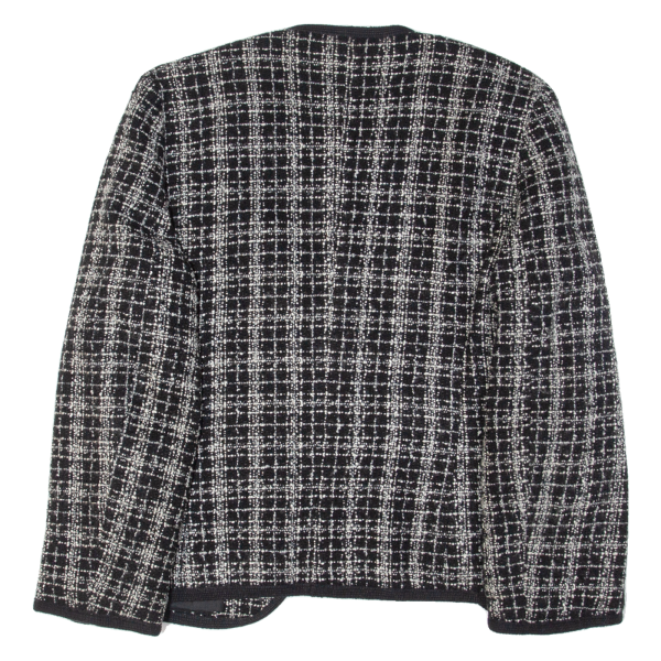 VIA NOLA Cardigan Style Womens Jacket Black Plaid M Hot on Sale