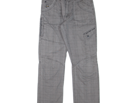 ANGELO LITRICO Check Mens Trousers Grey Regular Straight W34 L32 Online now