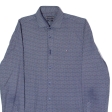 TOMMY HILFIGER Tailored Slim Fit Mens Flannel Shirt Blue Spotted Long Sleeve M Online Hot Sale