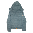 SUPERDRY Insulated Womens Puffer Jacket Blue Nylon Hooded S Online now