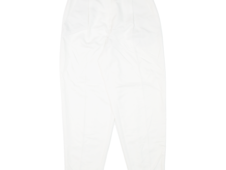 WICHELE Pleated Womens Trousers White Regular Mom Viscose W28 L28 Hot on Sale