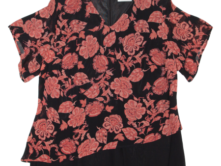 CAVITA Womens Printed Top Black 90s Floral L Online