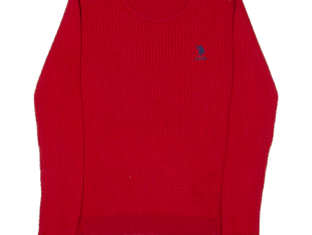 U.S. POLO ASSN Mens Jumper Red Cable Knit M Online now