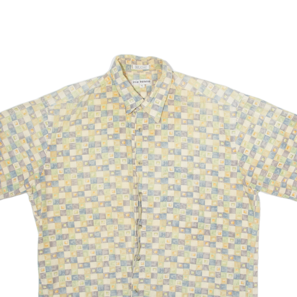 VIA VENETO Mens Shirt Yellow 90s Check L on Sale