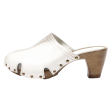 TOMARIS Clog Shoes White Leather Womens UK 6 Hot on Sale