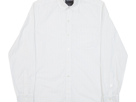 CALVIN KLEIN JEANS Mens Shirt White Striped Long Sleeve S Online now