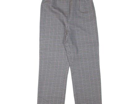 Check Womens Trousers Grey Regular Straight 90s W26 L26 For Discount