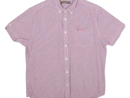 BEN SHERMAN Mens Shirt Red Check M on Sale