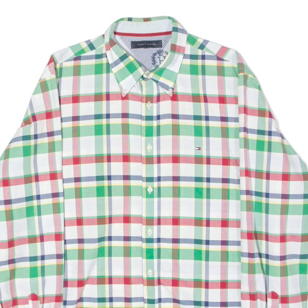 TOMMY HILFIGER Mens Shirt White Plaid Long Sleeve L Online